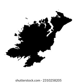 County Donegal map, administrative counties of Ireland. Vector illustration.