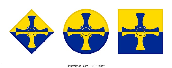 county durham flag icon set isolated on white background