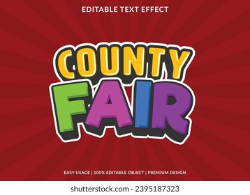 plantilla de efecto de texto editable para feria de condado, uso para logotipo de negocio y marca