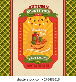 County Fair Vintage Invitation Card Vector Illustration