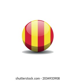 County flag of Northumbria. Northern England circle button flag background texture. Vector illustration symbol