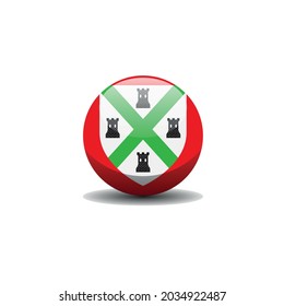 County flag of Plymouth. Circle button flag background texture. Vector illustration symbol