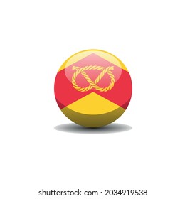 County flag of Staffordshire. Staffs circle button flag background texture. Vector illustration symbol