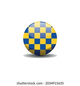 County flag of Surrey. Circle button flag background texture. Vector illustration symbol