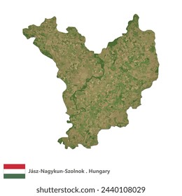 Jász-Nagykun-Szolnok, County of Hungary Topographic Map (EPS)