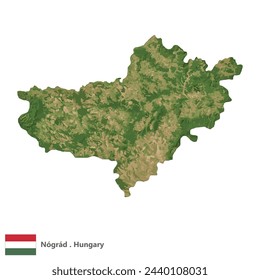 Nógrád, County of Hungary Topographic Map (EPS)