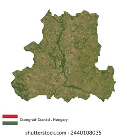 Csongrád-Csanád, County of Hungary Topographic Map (EPS)