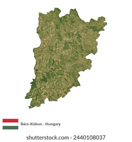 Bács-Kiskun, County of Hungary Topographic Map (EPS)
