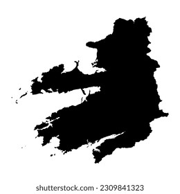 Mapa del condado de Kerry, condados administrativos de Irlanda. Ilustración vectorial.