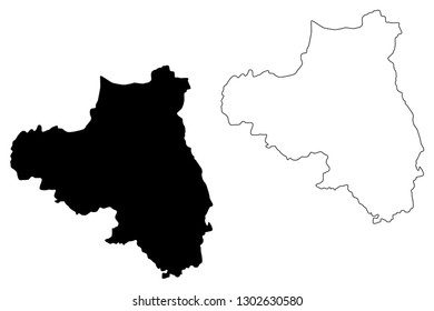 County Londonderry (United Kingdom, Northern Ireland, Counties of Northern Ireland) map vector illustration, scribble sketch County Derry map