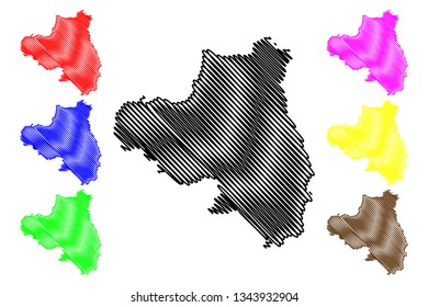 County Londonderry (United Kingdom, Northern Ireland, Counties of Northern Ireland) map vector illustration, scribble sketch County Derry map