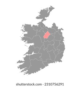 Mapa del condado de Longford, condados administrativos de Irlanda. Ilustración vectorial.