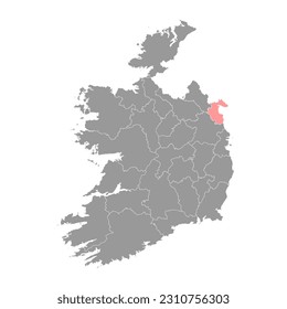 County Louth map, Verwaltungsbezirke Irlands. Vektorgrafik.