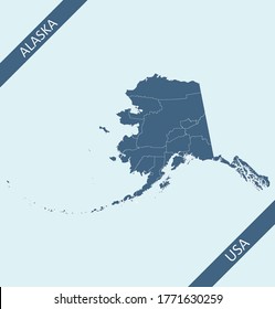 County Map Of Alaska USA