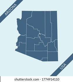 County map of Arizona USA