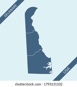 Mapa del condado de Delaware USA