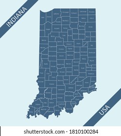County map of Indiana labeled