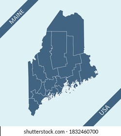 County map of Maine USA