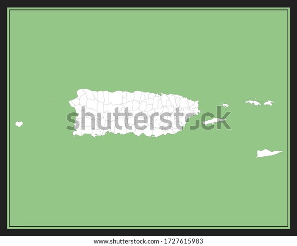 County Map Puerto Rico Vector Outline Stock Vector Royalty Free