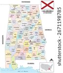 County map of the US American state of Alabama