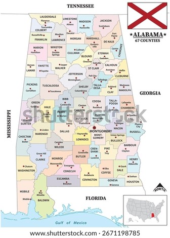 County map of the US American state of Alabama