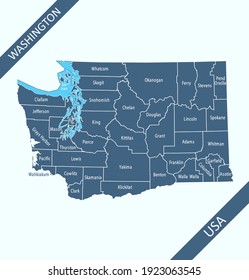 County map of Washington labeled