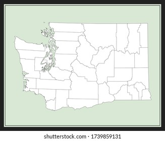 County map of Washington USA