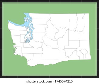 County map of Washington USA state