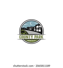 county park logo design,emblems,recreation,outdoor logo,adventure,cabins rentals vector template
