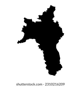 Mapa del condado de Roscommon, condados administrativos de Irlanda. Ilustración vectorial.