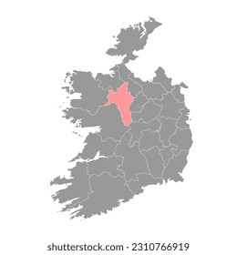 County Roscommon map, administrative counties of Ireland. Vector illustration.