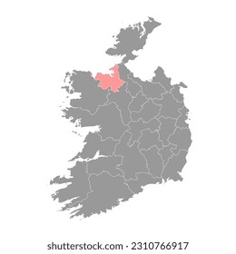 County Sligo map, administrative counties of Ireland. Vector illustration.