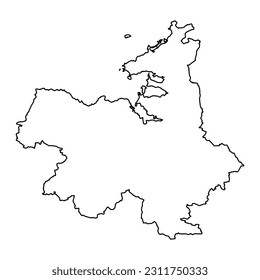 County Sligo map, administrative counties of Ireland. Vector illustration.
