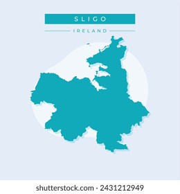 County Sligo map, administrative counties of Ireland. Vector illustration.