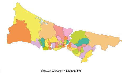 County vector maps Istanbul, Turkey
