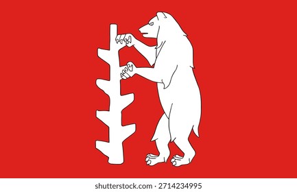 Ilustración vectorial de la bandera del condado de Warwickshire aislada. Región de West Midlands, provincia de Inglaterra, Gran Bretaña, Reino Unido. Emblema Anuncio Bandera de Warwickshire Botón patriótico nacional