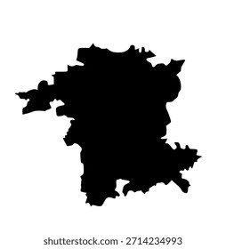 Condado Worcestershire mapa Vector silueta ilustración aislada. Territorio en la región de West Midlands, Inglaterra, Gran Bretaña, Reino Unido. Mapa de la provincia de Inglaterra. 
