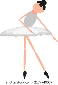 Coupe ballet move, illustration, vector on a white background.
