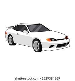 coupe car arctic white color vector  illustration design on white background