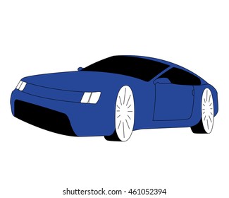Coupe car blue vector  illustration