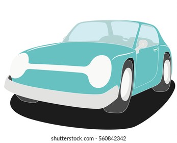 Coupe car blue vector illustration isolated