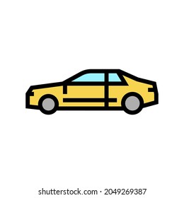 vector de icono de color del coche de acoplamiento. señal de coupe car. ilustración de símbolo aislado