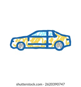 coupe car doodle icon sketch vector. coupe car sign. isolated symbol illustration