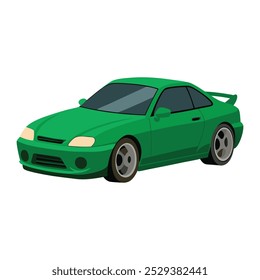 coupe car forest green color vector illustration design on white background