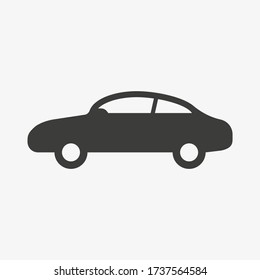 Coupe car icon. Simple icon on a car isolated on white background. 