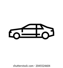 coupe car line icon vector. coupe car sign. isolated contour symbol black illustration