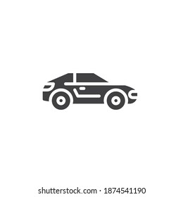 Coupe car vector icon. filled flat sign for mobile concept and web design. Hatchback car glyph icon. Symbol, logo illustration. Vector graphics