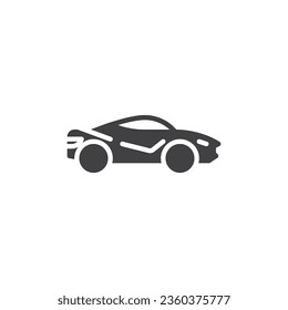 Coupe car vector icon. filled flat sign for mobile concept and web design. Sport car side view glyph icon. Symbol, logo illustration. Vector graphics