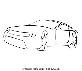 Coupe car vector illustration isolated contour