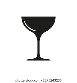 A coupe glass for champagne, for cocktails. Vector icon.